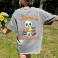 Cute Halloween Teacher Librarian Mummy Reading Books Women's Comfort Colors T-Shirt Back Print Grey