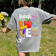 Cute Teach Love And Inspire Men Women Teacher Women's Comfort Colors T-Shirt Back Print Grey