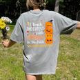 Cute Teacher Halloween For Women Men Teacher Pumpkin Women's Comfort Colors T-Shirt Back Print Grey
