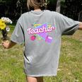 Cute Teacher Shirt 80's 90's Style Retro Old School Teacher For Men Women Women's Comfort Colors T-Shirt Back Print Grey