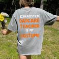 Daycare Teacher Halloween Costume Tired Day Care Shirt Women's Comfort Colors T-Shirt Back Print Grey Daycare Teacher Halloween Costume Tired Day Care Shirt Women's Comfort Colors T-Shirt Back Print Grey