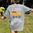 I Dig Kindergarten Student Teacher Construction First Day Women's Comfort Colors T-Shirt Back Print Grey