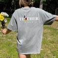 Disney Mickey Mouse Thumbs Up Best Teacher Ever Teacher Women's Comfort Colors T-Shirt Back Print Grey