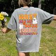 What Are We Doing Today Halloween PE Spooky Teacher Women's Comfort Colors T-Shirt Back Print Grey