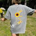 Dragonfly Sunflower Teacher Growth Mindset Choose To Shine Women's Comfort Colors T-Shirt Back Print Grey