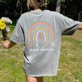 Dream Team Special Education Teacher ED SPED Squad Rainbow Women's Comfort Colors T-Shirt Back Print Grey