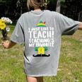 Duble2t I Just Like To Teach Teachings My Favorite Elf Teacher -Adults & -Kids Red Short Sleeve Women's Comfort Colors T-Shirt Back Print Grey