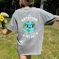 Earth Day Rotation Of The Earth Makes My Day Science Teacher Women's Comfort Colors T-Shirt Back Print Grey