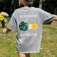 Earth Rotation Earth Day Science Teacher Kids Women Women's Comfort Colors T-Shirt Back Print Grey