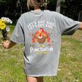 Lets Eat Kids Punctuation Saves Lives Thanksgiving Teacher Women's Comfort Colors T-Shirt Back Print Grey Lets Eat Kids Punctuation Saves Lives Thanksgiving Teacher Women's Comfort Colors T-Shirt Back Print Grey
