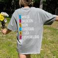 Educar Bilingual Spanish Teacher Women's Comfort Colors T-Shirt Back Print Grey Educar Bilingual Spanish Teacher Women's Comfort Colors T-Shirt Back Print Grey