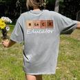 Educator Science Teacher Melanin Educator Science Women's Comfort Colors T-Shirt Back Print Grey