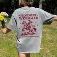 Elopement Wrangler Teacher ABA Behavior Support Cowboy Women's Comfort Colors T-Shirt Back Print Grey