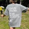 English Teacher Because Math Teachers Need Heroes Too Women's Comfort Colors T-Shirt Back Print Grey