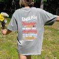 English Teacher Women's Comfort Colors T-Shirt Back Print Grey English Teacher Women's Comfort Colors T-Shirt Back Print Grey