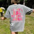 In My Esl Teacher Era Back To School ESL Teacher Groovy Women's Comfort Colors T-Shirt Back Print Grey