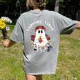 Espooky Vibes Maestra Halloween Spanish Mexican Teacher Women's Comfort Colors T-Shirt Back Print Grey