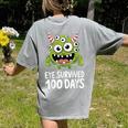 Eye Survived 100 Days Of School Monster Lover Teacher Kids Women's Comfort Colors T-Shirt Back Print Grey Eye Survived 100 Days Of School Monster Lover Teacher Kids Women's Comfort Colors T-Shirt Back Print Grey