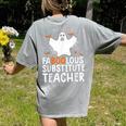 Faboolous Substitute Teacher Halloween Costume Women's Comfort Colors T-Shirt Back Print Grey