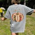 Fall Book Pumpkin Fall Librarians Bookworm Teachers Students Women's Comfort Colors T-Shirt Back Print Grey