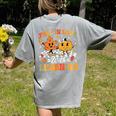 Fall In Love With Learning Fall Teacher Thanksgiving Retro Women's Comfort Colors T-Shirt Back Print Grey