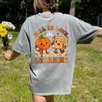 Fall In Love With Reading Book Autumn Pumpkins And Teachers Women's Comfort Colors T-Shirt Back Print Grey Fall In Love With Reading Book Autumn Pumpkins And Teachers Women's Comfort Colors T-Shirt Back Print Grey