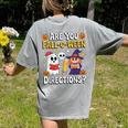 Are You Fall O Ween Directions Halloween Teacher Ghost Women's Comfort Colors T-Shirt Back Print Grey