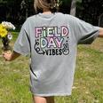 Field Day Vibes For Teacher Kids Happy Field Day 2025 Women's Comfort Colors T-Shirt Back Print Grey