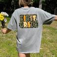 First 1St Grade Camo Camouflage Boy Teacher Back To School Women's Comfort Colors T-Shirt Back Print Grey