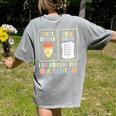 First Coffee Then Data SPED Teacher Taking a Break Women's Comfort Colors T-Shirt Back Print Grey