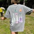 Flowers Test Tube Chemistry Student Science Teacher Women Women's Comfort Colors T-Shirt Back Print Grey