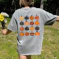 Folk Art Pumpkins Teacher Nurses Admin Witch Halloween Cute Women's Comfort Colors T-Shirt Back Print Grey Folk Art Pumpkins Teacher Nurses Admin Witch Halloween Cute Women's Comfort Colors T-Shirt Back Print Grey