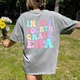 In My Fourth Grade Era Girl Back To School 4th Grade Teacher Women's Comfort Colors T-Shirt Back Print Grey