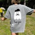 French Teacher Halloween Bonjour Ghost Women's Comfort Colors T-Shirt Back Print Grey French Teacher Halloween Bonjour Ghost Women's Comfort Colors T-Shirt Back Print Grey