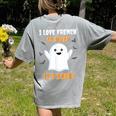French Teacher Halloween French Class School Women's Comfort Colors T-Shirt Back Print Grey