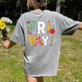 Fri Yay Teacher Happy Friday Friyay Weekend Back To School Women's Comfort Colors T-Shirt Back Print Grey
