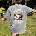 Front Office Teacher Admin Meaning School Secretary Women's Comfort Colors T-Shirt Back Print Grey Front Office Teacher Admin Meaning School Secretary Women's Comfort Colors T-Shirt Back Print Grey