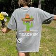 Fun Teacher Appreciation Humor Nacho Average Teacher Women's Comfort Colors T-Shirt Back Print Grey