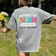 Fun University Of I'm Done Class Of 2025 Teacher Retirement Women's Comfort Colors T-Shirt Back Print Grey