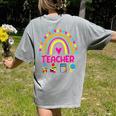 Future Kids Career Teacher Rainbow Boy Girl Graduations Women's Comfort Colors T-Shirt Back Print Grey