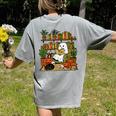 Ghost Library Reading Books Halloween Librarian Teacher Women's Comfort Colors T-Shirt Back Print Grey Ghost Library Reading Books Halloween Librarian Teacher Women's Comfort Colors T-Shirt Back Print Grey
