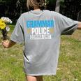 Grammar Police Comma Unit English Teacher Grammar Teacher For Men Women Women's Comfort Colors T-Shirt Back Print Grey