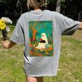 Groovy Ghost Reading Book Cat Halloween Ghost Teacher Women's Comfort Colors T-Shirt Back Print Grey Groovy Ghost Reading Book Cat Halloween Ghost Teacher Women's Comfort Colors T-Shirt Back Print Grey