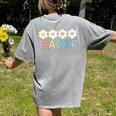 Groovy Teacher Cute Daisy Flower Retro Back To School Women's Comfort Colors T-Shirt Back Print Grey Groovy Teacher Cute Daisy Flower Retro Back To School Women's Comfort Colors T-Shirt Back Print Grey