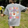 Groovy Teaching My Boos Teacher Ghost Halloween Teacher Women's Comfort Colors T-Shirt Back Print Grey Groovy Teaching My Boos Teacher Ghost Halloween Teacher Women's Comfort Colors T-Shirt Back Print Grey