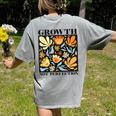 Growth Not Perfection Abstract Florals SPED Teacher Women's Comfort Colors T-Shirt Back Print Grey