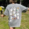 Halloween Math Teacher Ghost Math Teacher Spooky Halloween Women's Comfort Colors T-Shirt Back Print Grey