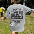 Halloween Math Teacher Prisoner Costume Women's Comfort Colors T-Shirt Back Print Grey Halloween Math Teacher Prisoner Costume Women's Comfort Colors T-Shirt Back Print Grey