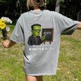 Halloween Monster Math Pun Teacher Humor Women's Comfort Colors T-Shirt Back Print Grey