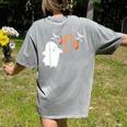 Halloween Music Note Ghost Teacher Fall Musical Instrument Women's Comfort Colors T-Shirt Back Print Grey Halloween Music Note Ghost Teacher Fall Musical Instrument Women's Comfort Colors T-Shirt Back Print Grey